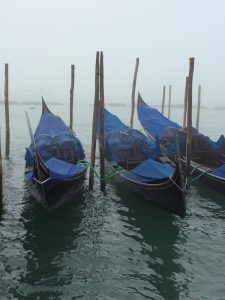 Gondolas in this morning's fog
