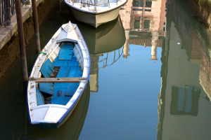 Boat in Canal in Venice