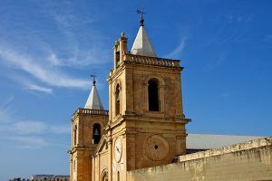 cathedral in the center of Valleta, Malta
